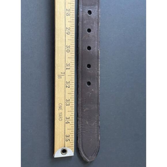 Ralph Lauren Womens Belt Size 32 Brown Genuine Italian Leather Embossed Casual - Picture 8 of 9